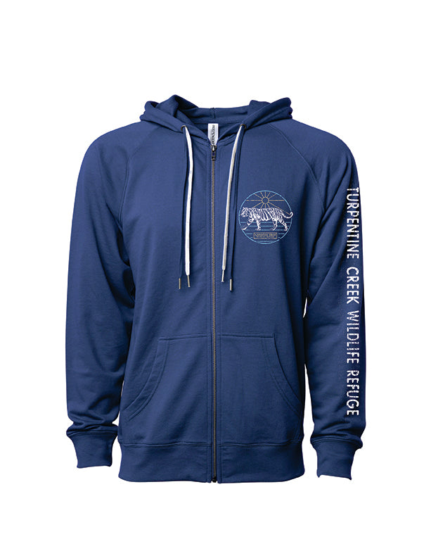 Full Zip Hooded Sweatshirt with Avalon Tiger Design