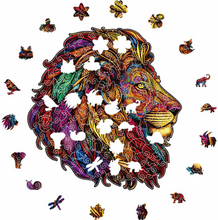 Load image into Gallery viewer, Majestic Lion Small Wooden Jigsaw Puzzle