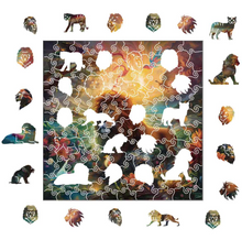 Load image into Gallery viewer, Lion Wild Life Small Wooden Jigsaw Puzzle