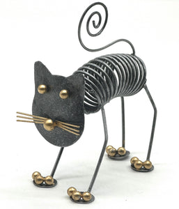 Spiral Metal Cat Statue