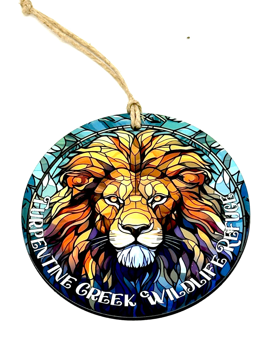 Stained Glass Lion Design Hanging Ornament