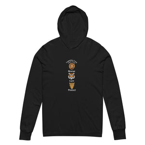 Rescue, Care and Protect Long Sleeve Hooded T-Shirt Design #3