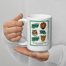 Load image into Gallery viewer, Rescue, Care, Protect White Ceramic Mug Design #1