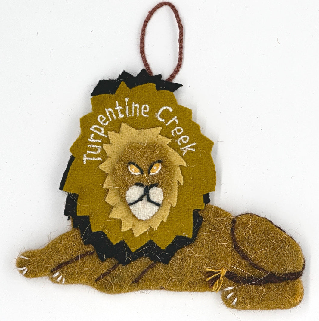 Recycled Wool Lion Hanging Decoration