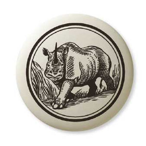 Porcelain Rhino Pendant