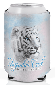 White Tiger Watercolor Can Coozie