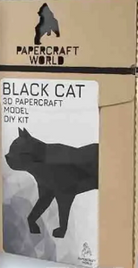 3D Paper Art Black Cat