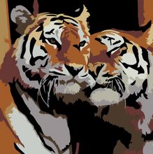 Load image into Gallery viewer, Tigers in Love Paint-by-Number
