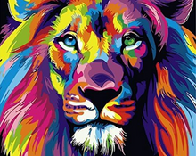 Load image into Gallery viewer, Neon Lion Paint-by Number
