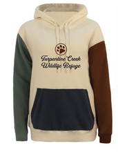 Load image into Gallery viewer, Color Block Fleece Hoodie with Paw Print
