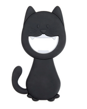 Load image into Gallery viewer, Black Cat Bottle Opener Magnet
