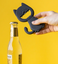 Load image into Gallery viewer, Black Cat Bottle Opener Magnet
