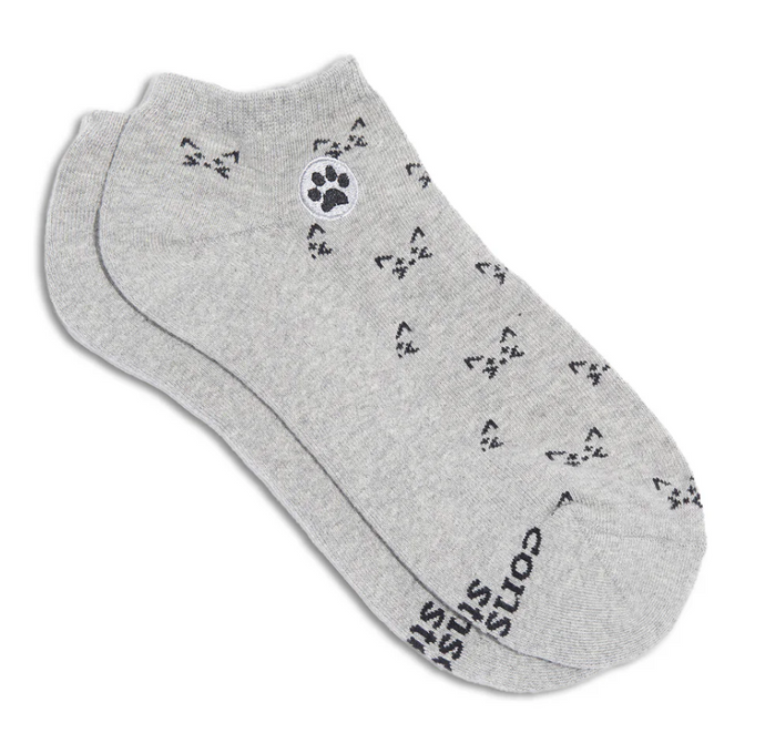 Socks that Save Cats - Gray Ankle
