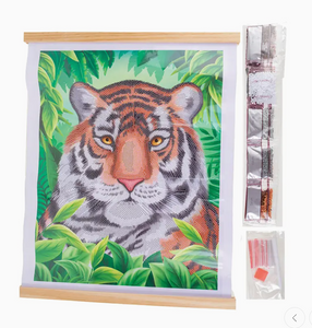 Regal Tiger Crystal Art Scroll Kit