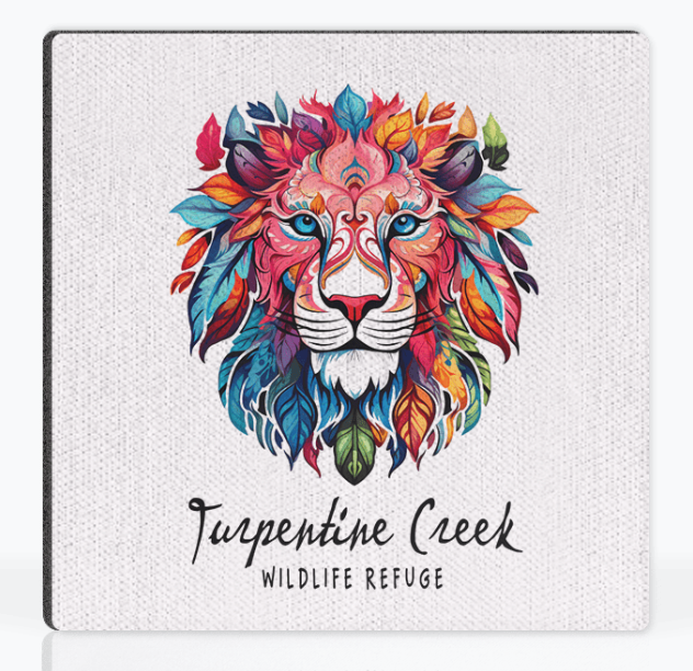Floral and Feather Lion Neoprene Coaster