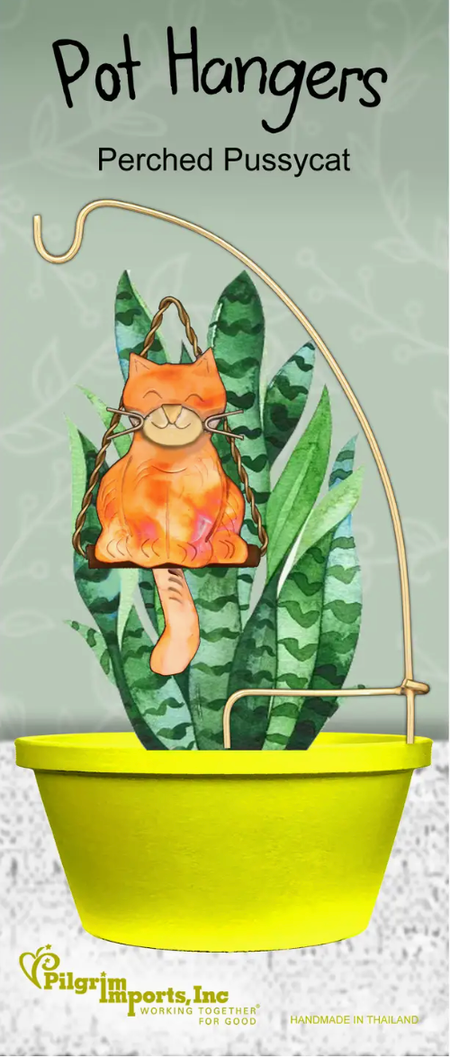 Perched Pussycat Pot Hanger