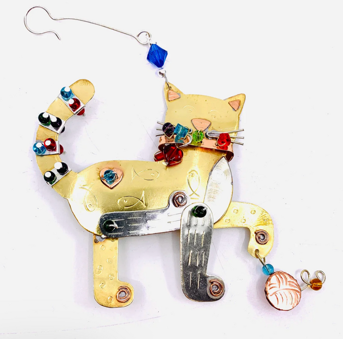 Sassy Cat Metal Hanging Decoration