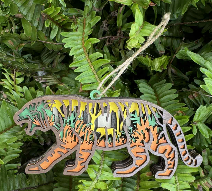Tiger Layered Wood Ornament