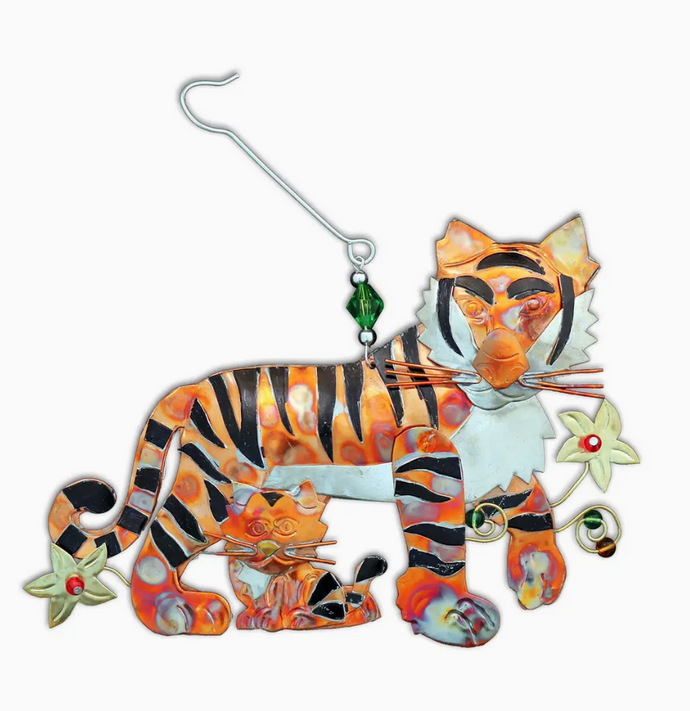 Tiger & Cub Metal Hanging Decoration