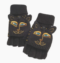 Load image into Gallery viewer, Feline Flip Black and Gold Gloves
