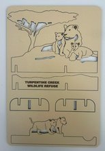 Load image into Gallery viewer, Nirvana &amp; Cubs Brown Wood Table Topper Craft Kit (with moving parts)
