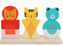 Load image into Gallery viewer, Lion Tiger and Bear Wood Stacking Puzzle
