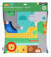 Load image into Gallery viewer, Safari Animal Wooden Shapes Puzzle
