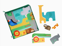 Load image into Gallery viewer, Safari Animal Wooden Shapes Puzzle
