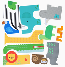 Load image into Gallery viewer, Safari Animal Wooden Shapes Puzzle
