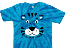 Load image into Gallery viewer, Tiger Face Blue Tie Dye Toddler Tee
