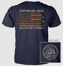 Load image into Gallery viewer, Navy Blue Big Cat Tail and Paw Adult T-Shirt
