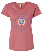 Load image into Gallery viewer, Poised Lion Pink Ladies V-Neck T-Shirt
