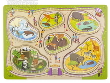 Load image into Gallery viewer, 6pc Chunky Build-A-Zoo Kids Wood Puzzle
