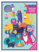Load image into Gallery viewer, Cat Party Greeting Card Puzzle
