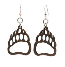 Load image into Gallery viewer, Bear Paw Wood Earrings
