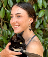 Load image into Gallery viewer, Sneaky Cat Wood Earrings
