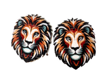 Load image into Gallery viewer, Lion Stud Wood Earrings
