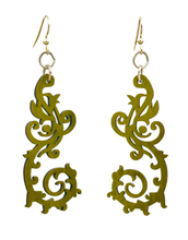 Load image into Gallery viewer, Vine Burst Wood Earrings
