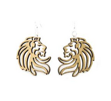 Load image into Gallery viewer, Lion Wood Earrings
