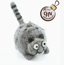 Load image into Gallery viewer, Handmade Wool Snow Leopard Ornament
