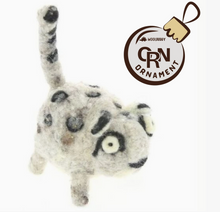 Load image into Gallery viewer, Handmade Wool Snow Leopard Ornament
