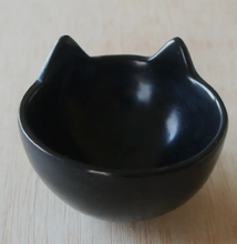 Load image into Gallery viewer, Black Stone Cat Ear Bowl
