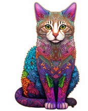 Load image into Gallery viewer, Enchanting Cat Wooden Jigsaw Puzzle
