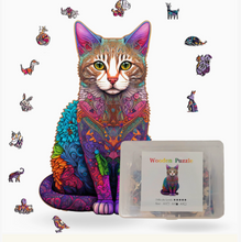 Load image into Gallery viewer, Enchanting Cat Wooden Jigsaw Puzzle
