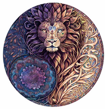 Load image into Gallery viewer, Lion Yin Yang Small Wooden Jigsaw Puzzle
