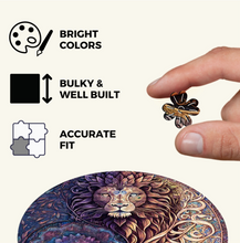 Load image into Gallery viewer, Lion Yin Yang Small Wooden Jigsaw Puzzle
