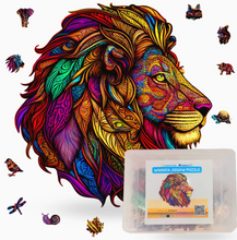 Load image into Gallery viewer, Majestic Lion Small Wooden Jigsaw Puzzle
