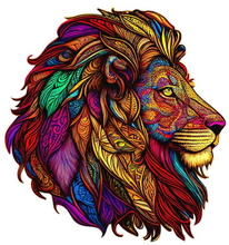 Load image into Gallery viewer, Majestic Lion Small Wooden Jigsaw Puzzle
