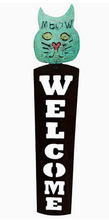 Load image into Gallery viewer, Recycled Metal Cat Welcome Sign
