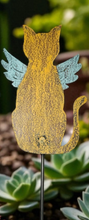 Load image into Gallery viewer, Recycled Metal Memorial Cat Plant Stake
